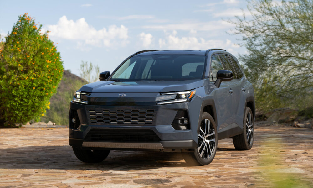 Side profile of the 2026 Toyota RAV4 Hybrid Limited.