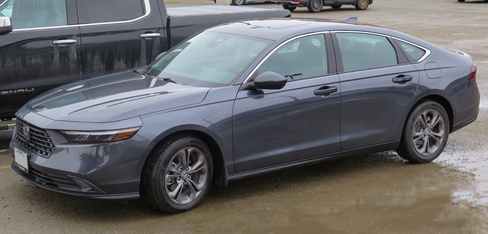 2027 Honda Accord EX in Meteoroid Grey Metallic, front three-quarter, real photograph.