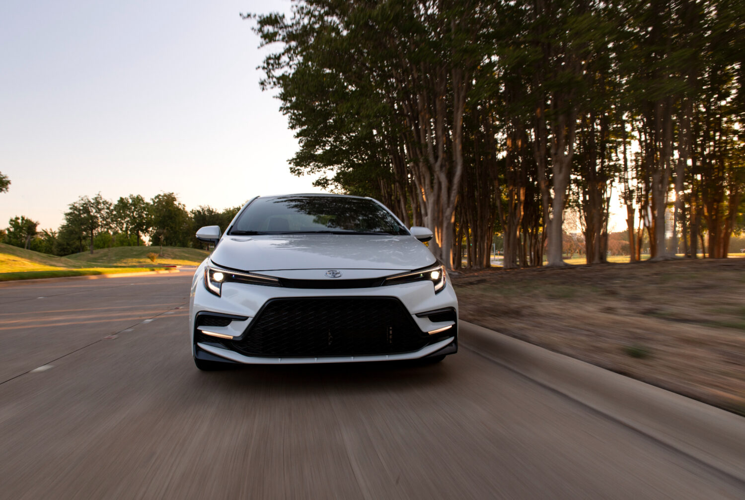 2026 Toyota Corolla XSE, front three-quarter, official Toyota press photograph