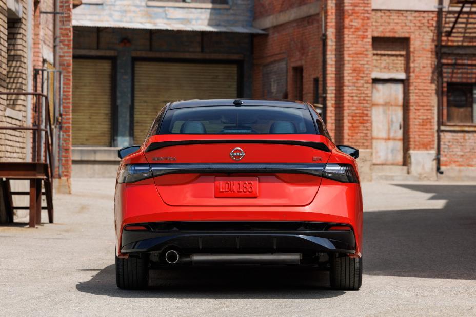 2026 Nissan Sentra, straight rear view, official Nissan press photograph
