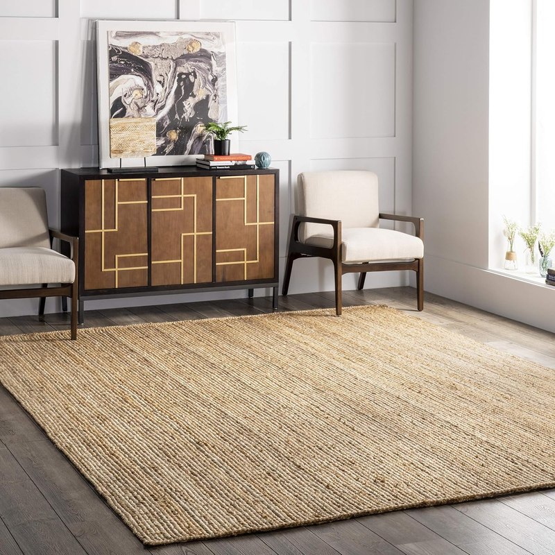 nuLOOM Rigo Hand Woven Farmhouse Jute Area Rug, 3x5, Natural
