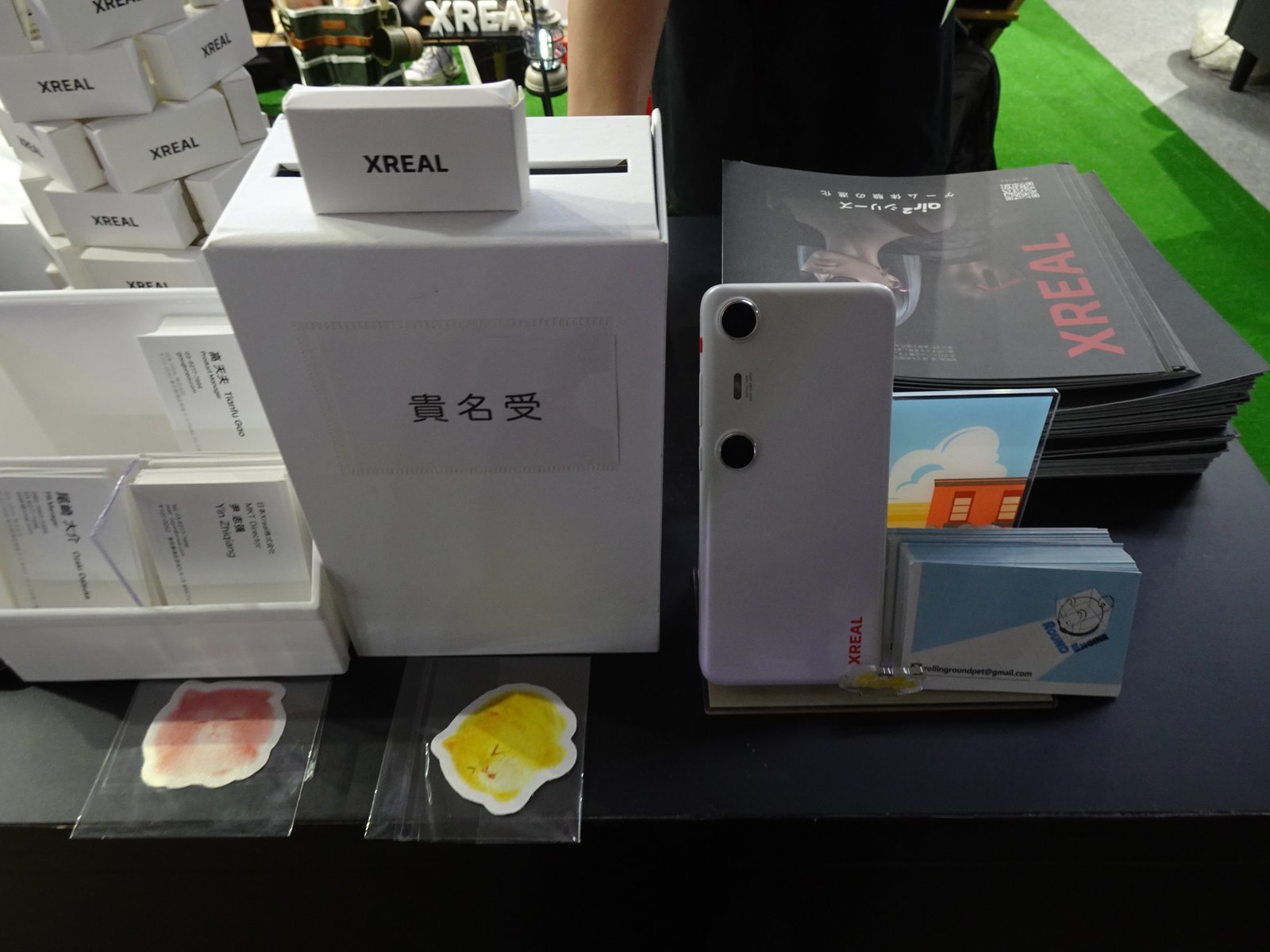 Xreal display glasses on show at Tokyo Game Show, real photograph.