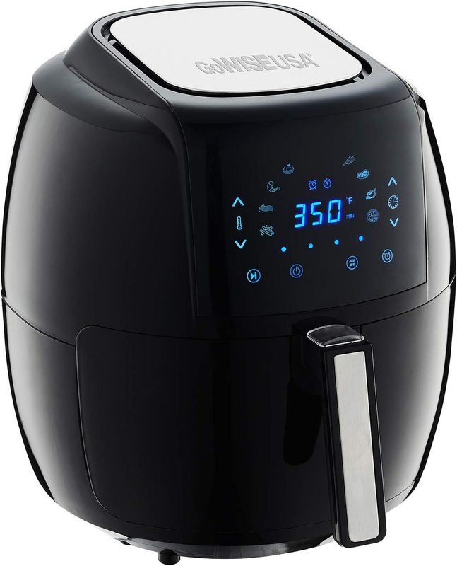 GoWISE USA GW22731 5.8-Quarts 8-in-1 Electric Air Fryer XL + 50 Recipes for your Air Fryer Book (Black)