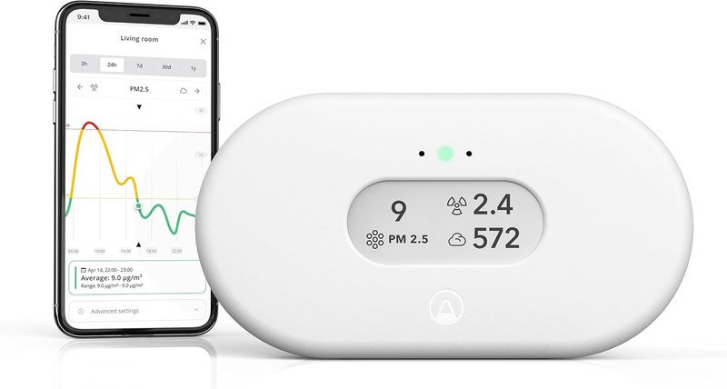 Airthings 2960 View Plus - Battery Powered Radon & Air Quality Monitor (PM, CO2, VOC, Humi