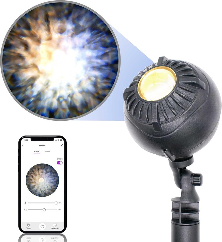BlissLights Oblivia - IP65 Outdoor Nebula Cloud Projector, LED Landscape Lighting, Garden Path Light for Year-Round Exterior Decor and Events (Warm, Cool, White)
