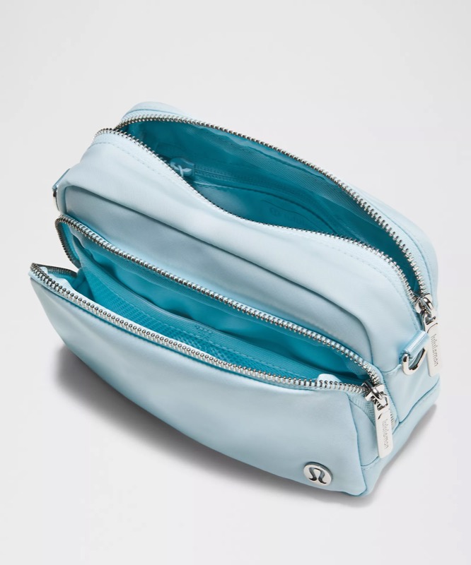 lululemon Everywhere Crossbody Bag 2L in light blue, real product photo.