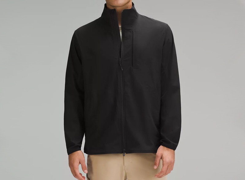 lululemon Sojourn Windbreaker in black, men's, real product photo.