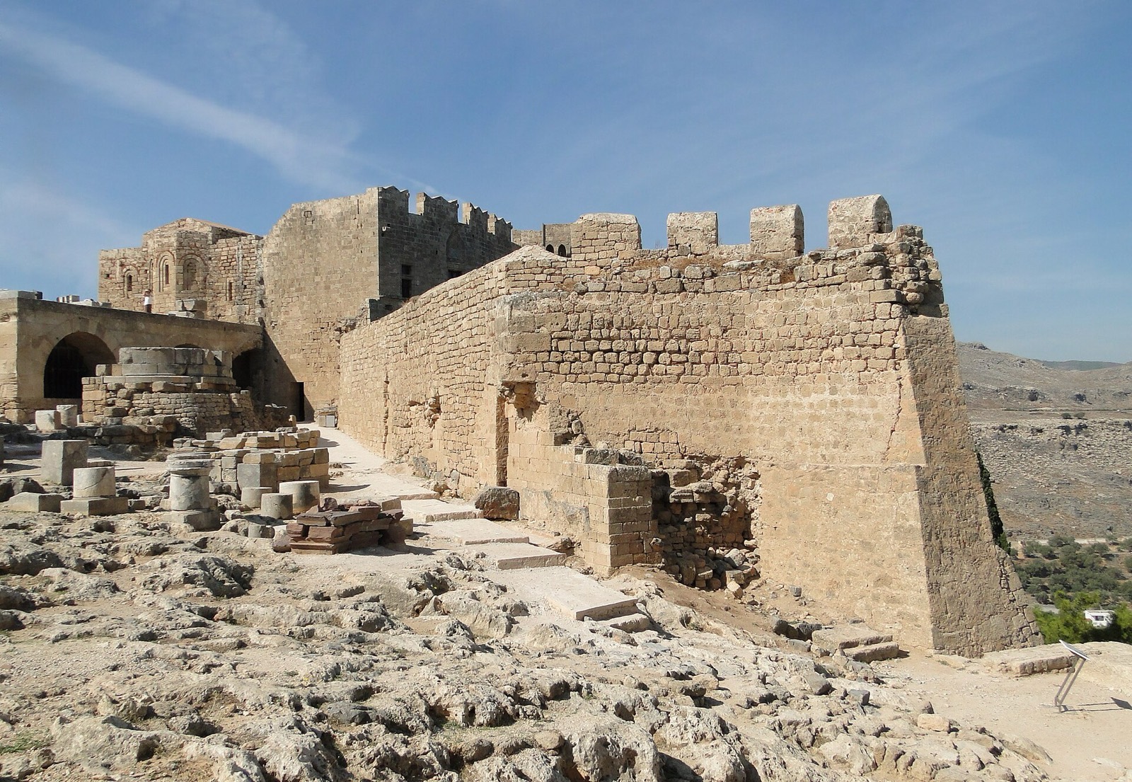 Acropolis of Lindos on its clifftop above the sea
