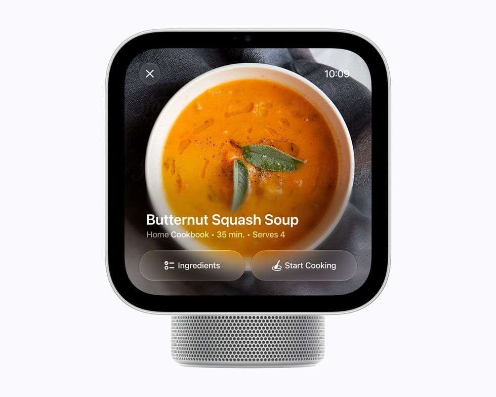 Apple HomeView displaying a recipe in a kitchen