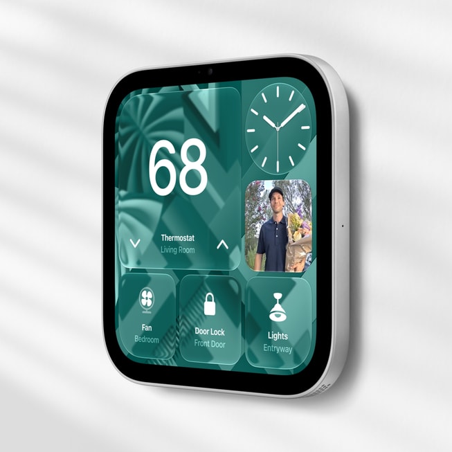 Apple HomeView mounted on a wall
