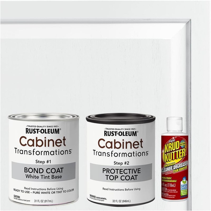 Rust-Oleum Cabinet Transformations Complete Coating Kit, Pure White | Cabinet coating kit, Complete cabinet system, Scratch resistant protection, Multi-surface adhesion, Covers up to 100 sq ft