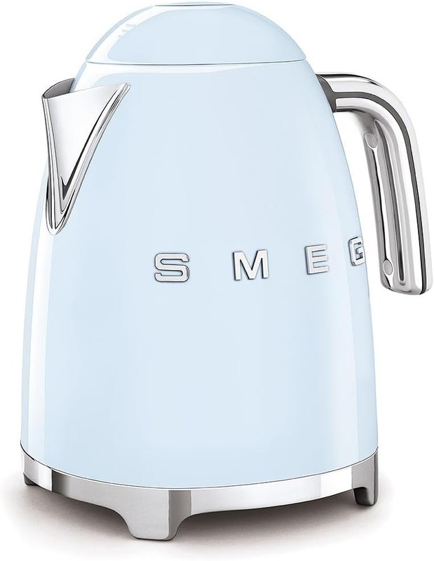 SMEG KLF03 Electric Kettle 1.7L (7 Cup), Retro Hot Water Boiler for Tea & Coffee, Fast Boiling, Auto Shut-Off, Soft Open Lid, 360° Swivel Base Countertop Kettle – Pastel Blue