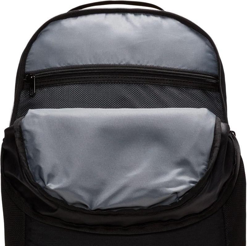Nike Brasilia Medium Training Backpack for Women and Men with Secure Storage & Water Resistant Coating, Black/Black/White