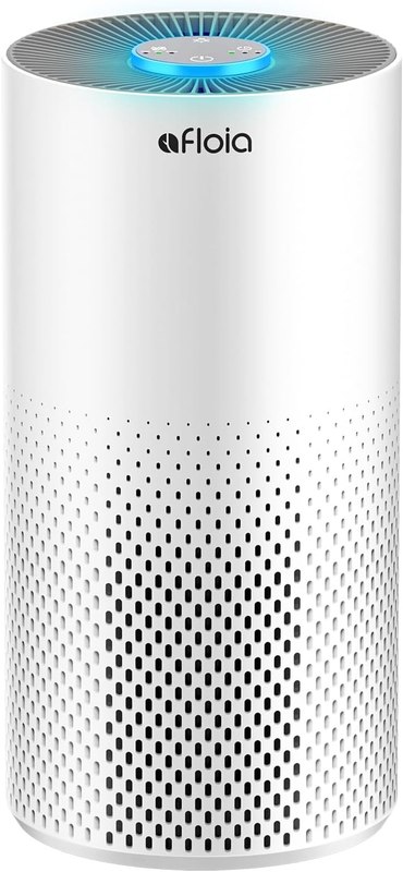 Afloia Air Purifier for Home Bedroom Large Room up to 1076 Sq Ft | 3-Stage Filter, 22dB Sleep Mode, 7 Color Light, 2/4/8H Timer, Kilo White