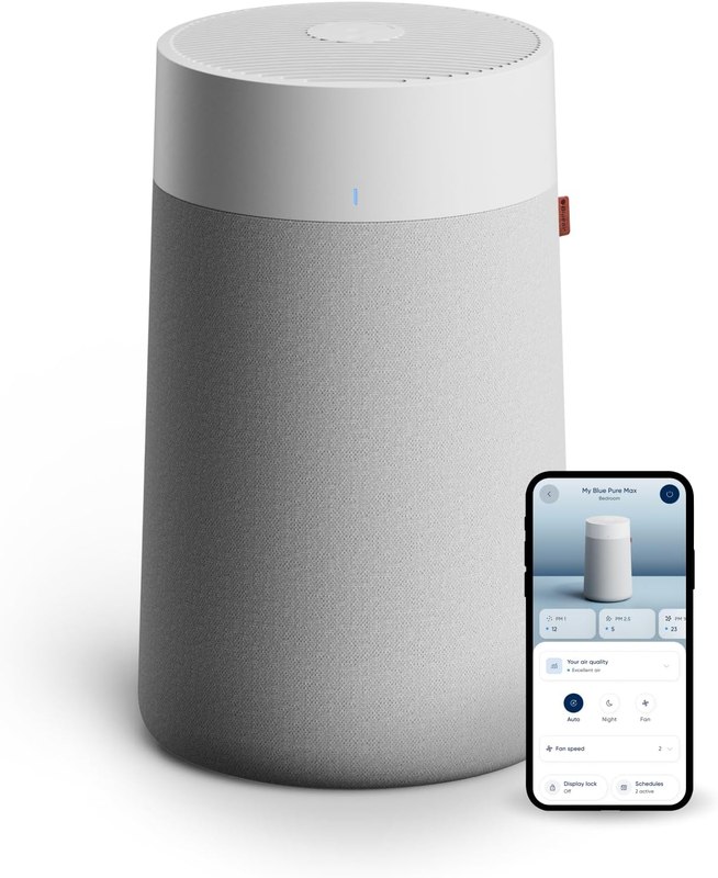 BLUEAIR Blue Pure 311i Max Smart Air Purifier for Medium Rooms up to 2,107 Sq Ft HEPASilent Air Cleaner for Pets Allergies Smoke & Dust WiFi Air Purifier with Auto Mode Quiet Air Purifier for Bedroom