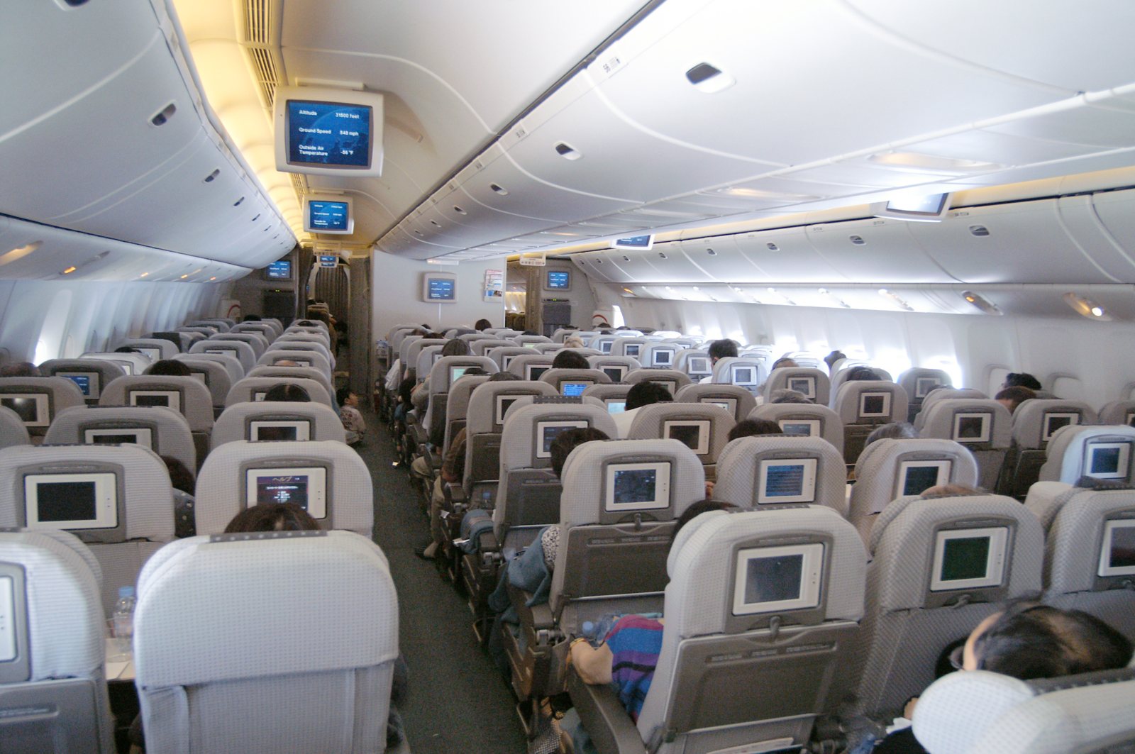 Japan Airlines economy cabin