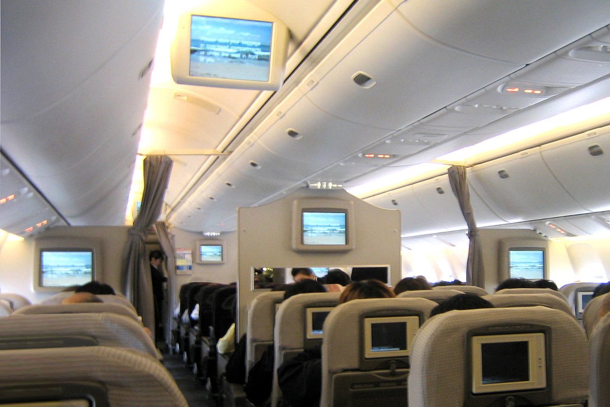 Japan Airlines economy cabin