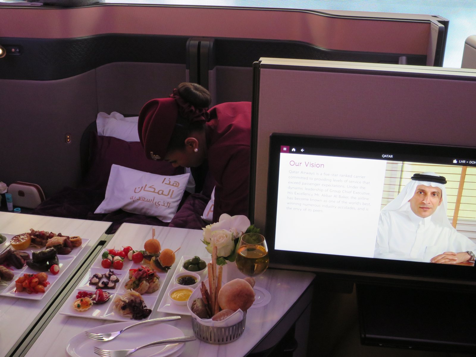 Qatar Airways business-class seat