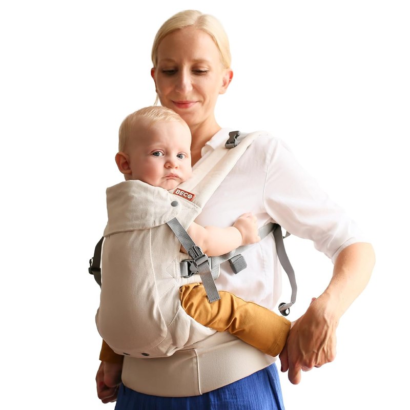 Beco Gemini 2.0 Baby Carrier Newborn to Toddler, 4 Positions, Ecru | M-Cloud Padded Support, Hip-Healthy Ergonomic Seat, fully Adjustable Fit for every parent and growing child.