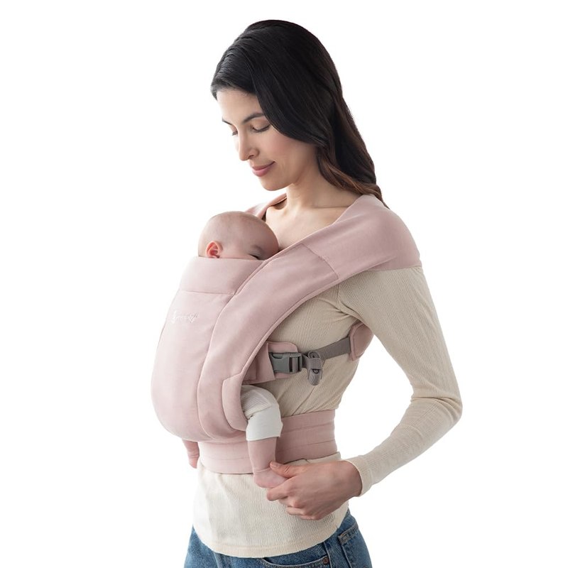 Ergobaby Embrace Newborn Baby Carrier for Infants 0-12 Months | Ergonomic 2-Position Infant Carrier with Head and Neck Support, Hip-Healthy Positioning, Fits 7-25 lbs, Blush Pink