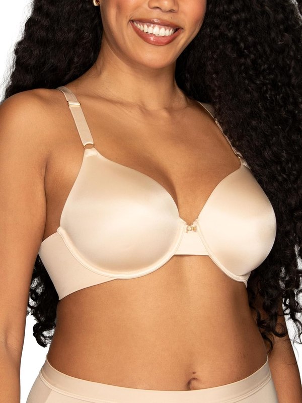 Vanity Fair Women's Full Coverage Beauty Back Smoothing Bra, 4-Way Stretch Fabric, Lightly Lined Cups up to DD