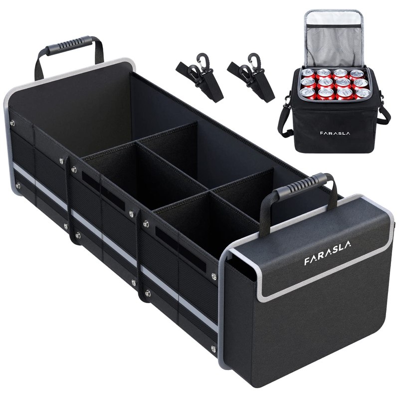 Farasla Waterproof Car Trunk Organizer with Cooler Bag