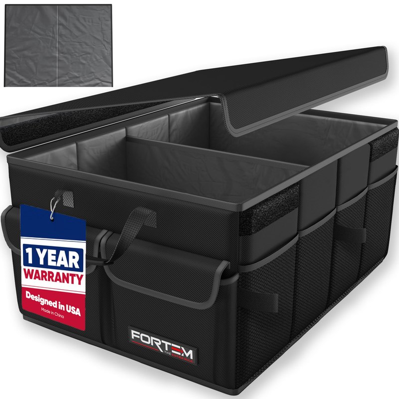 FORTEM Trunk Organizer - Foldable Car Organizer & Storage for SUVs & Trucks