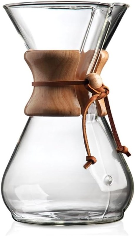 Chemex Pour-Over Glass Coffeemaker - Classic Series - 8-Cup - Exclusive Packaging | Manual Drip Coffee Brewer, Non-Porous Borosilicate Glass, Uses Bonded Filters, Sediment-Free
