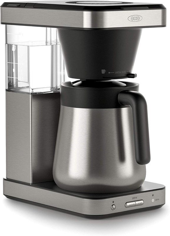 OXO Brew 8-Cup Coffee Maker - Single-Serve, Thermal Carafe, Stainless Steel | SCA Certified Home Brewer, Precise Temperature Control, Rainmaker Shower Head, Brew any amount of coffee from 10 oz to 40 oz