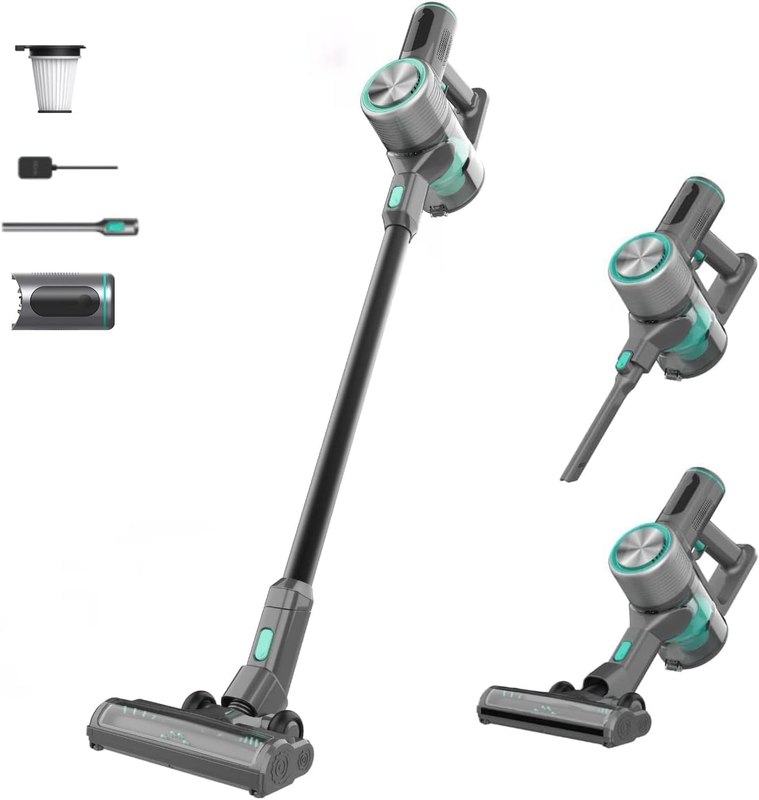 Wyze Cordless Vacuum S Stick Cleaner with HEPA Filter | 20Kpa Powerful Suction; 300W Brushless Motor; 40MINS Ultra Runtime; For Carpet & Pet Hair