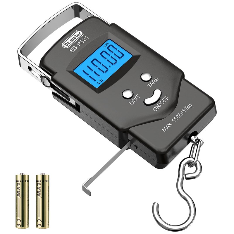 Dr.meter Fish Scale, 110 lb Digital Luggage Scale with Tape