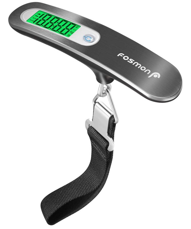 Fosmon Digital Luggage Scale, 110lbs Suitcase Baggage Scale, 1 Pack Silver