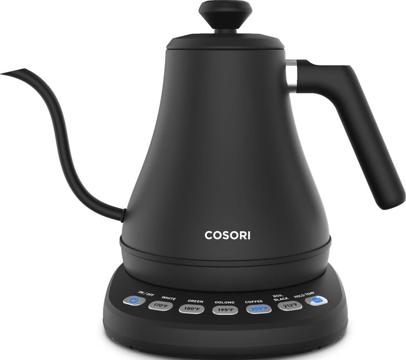 Cosori Gooseneck Electric Kettle with Temperature Control, 0.8L, Black | No Plastic Contac