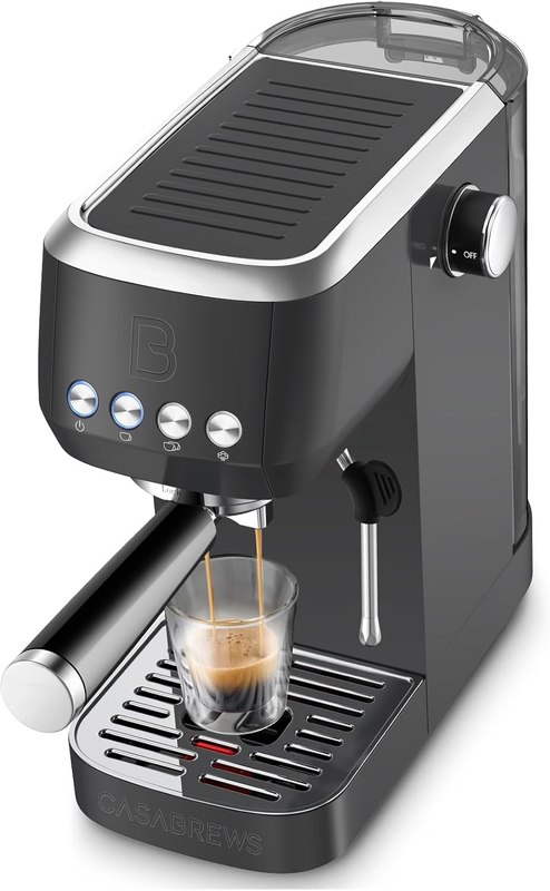 CASABREWS 3700 Essential Espresso Machine, Stainless Steel Espresso Maker | 20-Bar Italian Pump, Powerful Steam Wand, 43.9oz Removable Water Tank, Compact Espresso Maker for Home, Cappuccino & Latte