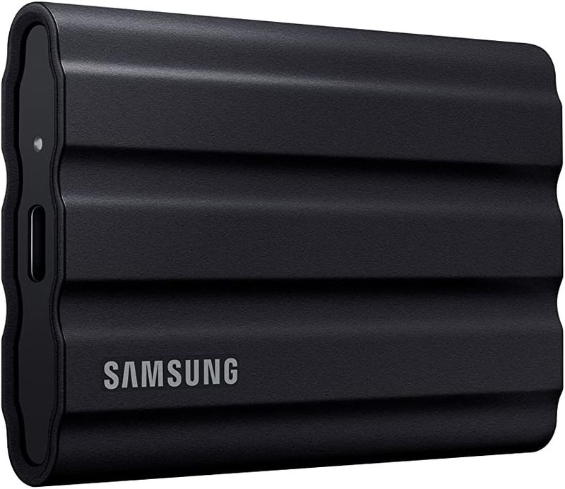 Samsung T7 Shield Portable SSD 1TB, USB 3.2 Gen 2, Up to 1,050 MB/s | Rugged, IP65 Water Resistant, External Solid State Drive for Photographers, Content Creators and Gaming (MU-PE1T0S/AM), Black