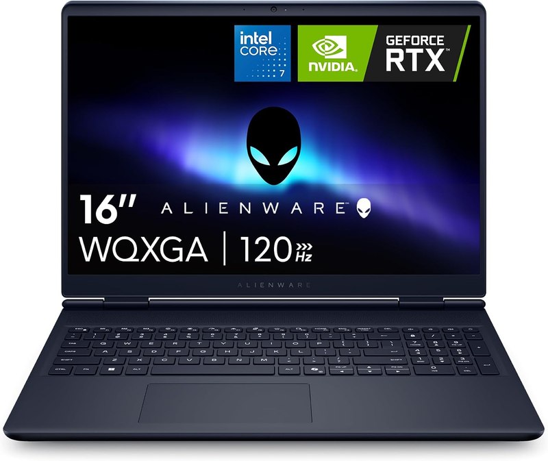 Alienware 16 Aurora Gaming Laptop, RTX 5050, Intel Core 7 240H | WQXGA 120Hz Display, 16GB DDR5 RAM, 1TB SSD, NVIDIA GeForce, Wi‑Fi 7, Windows 11 Home, Blue