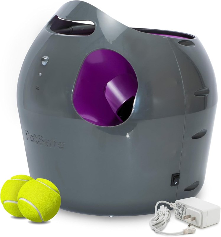 PetSafe Automatic Dog Ball Launcher | Launches 8-30 Ft with 9 Distance and 6 Angle Settings, Motion Sensors Protect up to 7 Ft, Auto Sleep After 15 Minutes of Play