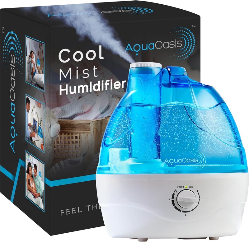 AquaOasis® Cool Mist Humidifier (2.2L Water Tank) Quiet Ultrasonic Humidifiers for Bedroom & Large room - Adjustable -360 Rotation Nozzle, Auto-Shut Off, Humidifiers for Babies Nursery & Whole House