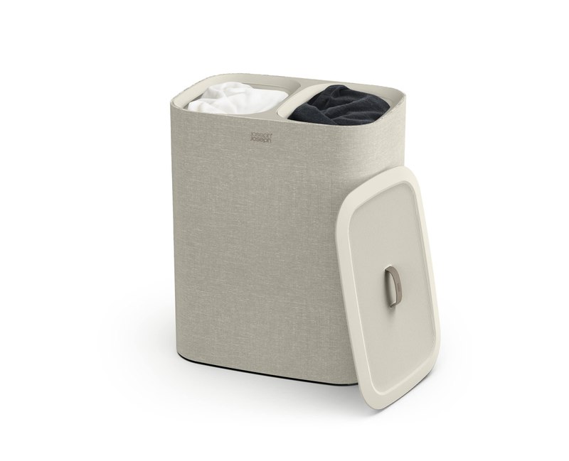 Joseph Joseph Tota 90 liter/23.8 gallon Laundry Hamper Separation Basket with lid, 2 Remov