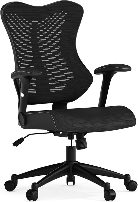 Flash Furniture High Back Designer Black Mesh Executive Swivel Ergonomic Office Chair with Adjustable Arms | Ergonomic, Adjustable Arms, High-Back, Mesh Back