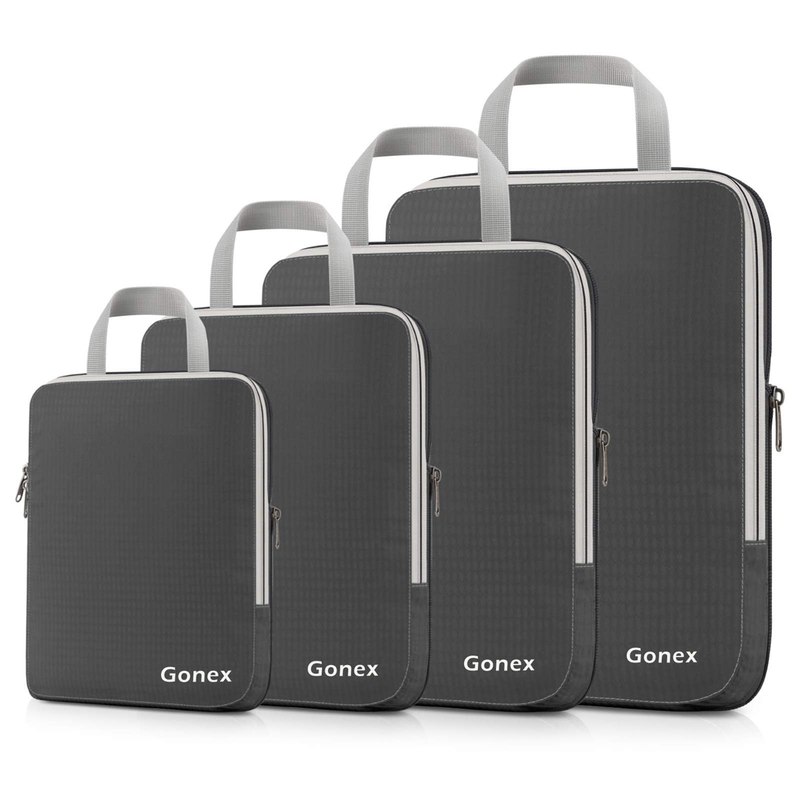 Gonex Compression Packing Cubes, 4-Piece Expandable Travel Organizers
