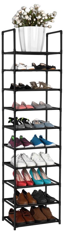 FIDUCIAL HOME 10 Tiers Shoe Rack Organizer 20 Pairs Tall Shoe Shelf