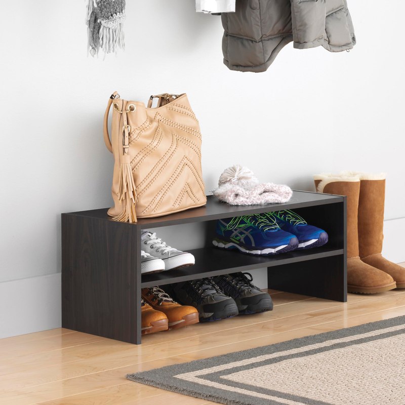Whitmor Stackable 2-Tier Shoe Shelf, 31 inch, Espresso