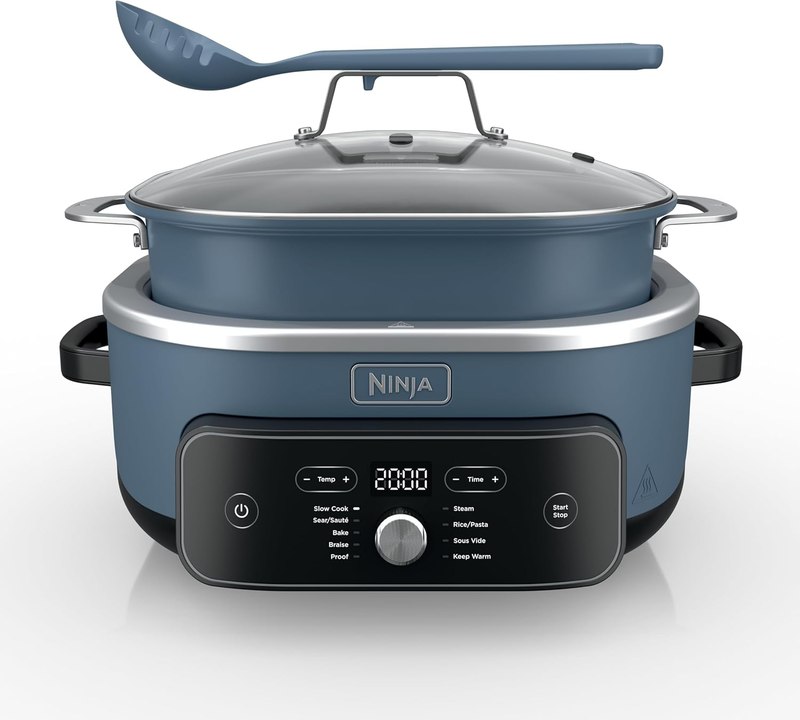 Ninja® PossibleCooker™ PRO Plus, 8.5-qt, Blue Macaron, MC2001 | 9-in-1 replaces 16 tools, 1400W, Slow Cook, Sear, Sauté, Proof, Pasta/Rice, oven-safe ceramic pot, cooker-to-oven-to-table.