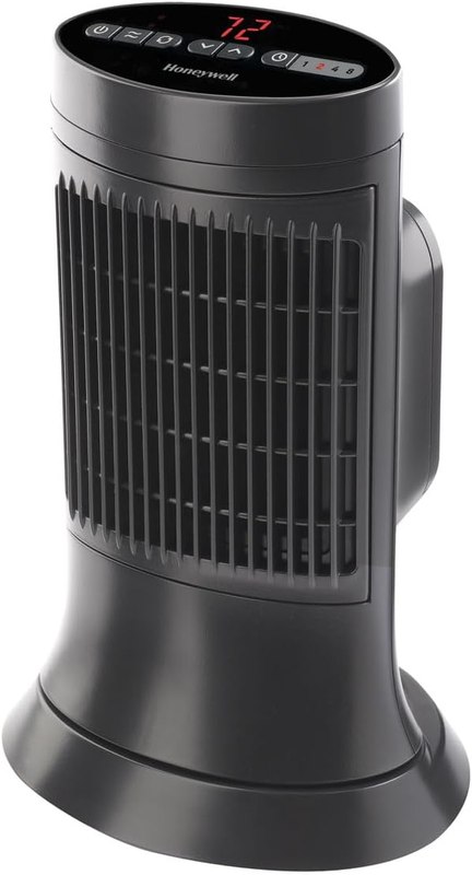 Honeywell Slim Ceramic Tower Heater, Small Room, Black – Easy to Use – Slim Space Heater with Two Heat Settings | Easy to Use – Slim Space Heater with Two Heat Settings