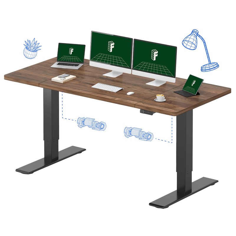 FLEXISPOT 71"x32" Electric Standing Desk, Black Walnut