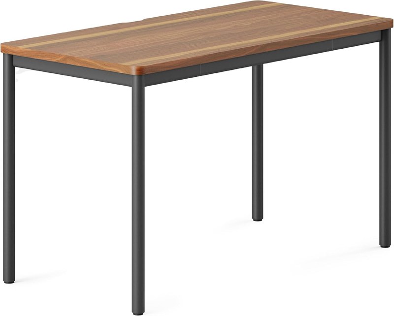 Branch Daily Desk, Functional at Home Office Desk with Effortless Assembly | Timeless Design, Rounded Corners, and Built-in Cable Notch, 48" W x 28.5" H x 24" D, Walnut Work Table