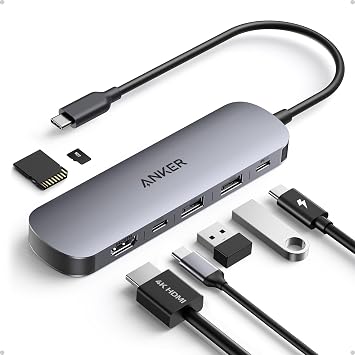 Anker 7-in-1 USB-C hub with HDMI, USB-A ports, SD/TF card reader