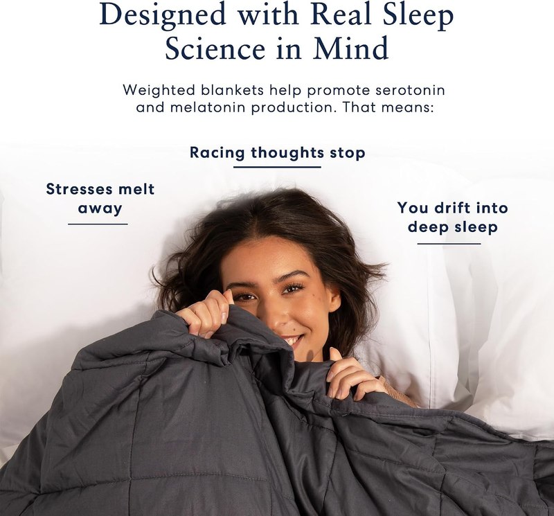 Luna Luxe Cotton Weighted Blankets for Kids & Adults - Soft Blanket Back to School Dorm Room Essentials - 100% Oeko-Tex All-Season Travel
