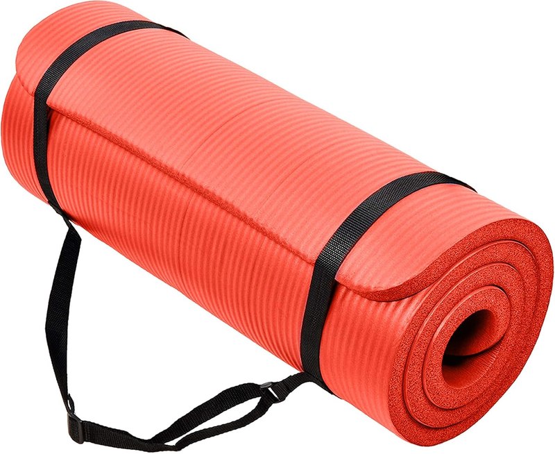 BalanceFrom Yoga Mat, 1-Inch Extra Thick High Density Exercise Mat, Anti-Tear Exercise Yoga Mat with Carrying Strap, Suitable for Various Yoga Exercises, Multiple Colors
